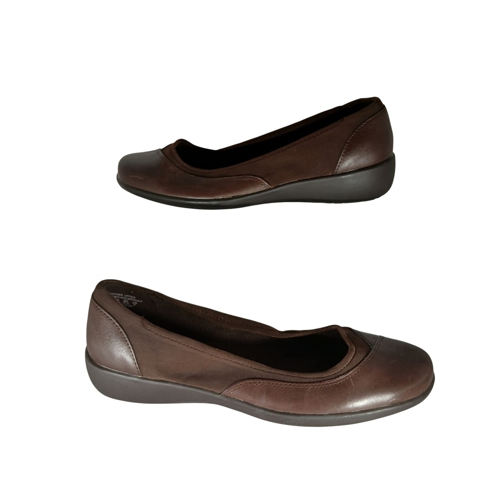 Cobbie‎ Cuddlers Eleanor Flats 9.5W Brown Leather Comfort Office Wedge Slip On